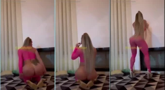 Ana Khuber despendeu as calças e revelou o bumbum