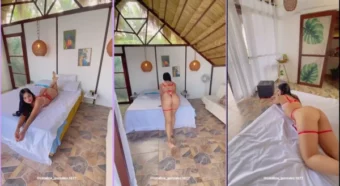 Com aquela calcinha maravilhosa, a Catalina Gonzalez sabe como deixar tudo mais quente na cama!