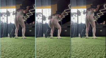 Deliciosa e cheia de curvas, Alessandra Marques mandando ver nos agachamentos na academia