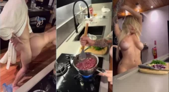 Giovanna Genesini mostrando seu lado sexy na cozinha com um vídeo bem caliente