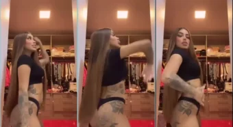 MC Mirella de calcinha, rebolando o bumbum