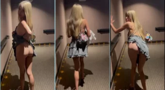 Sem a calcinha, a Karolteengdl levanta o vestido e revela tudo!