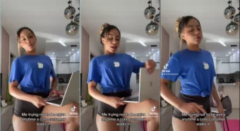 Sofia Lopes de blusinha e shortinho preto mostrando o corpo