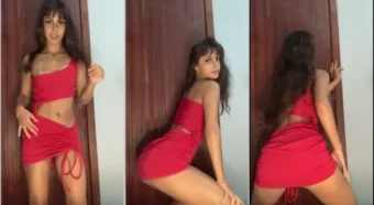 Vicky Harper toda poderosa de vestido vermelho, arrasando na dança e mostrando todo seu charme!