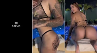 Vídeo da Valecasta de biquíni fio dental na piscina
