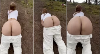 Vídeo da Valens Rodriguez no mato, puxando a calça pra baixo e exibindo o bumbum