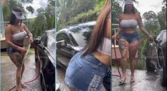 Anny Alves mostra todo seu charme e sensualidade em um vídeo quente lavando seu carro