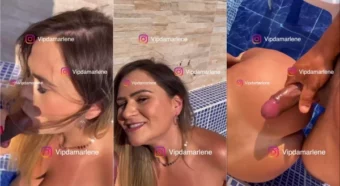 O safadinho meteu a Marlene Ladeira na piscina e ainda gozou na retaguarda dela!