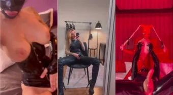 Talita, a dominatrix, saboreando o traseiro do parceiro