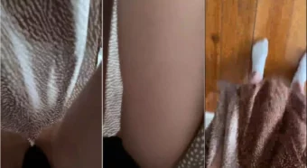 Yourina gravando debaixo do vestido