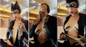 DElettraaoficial, toda sexy, arrasando de Mulher-Gato!