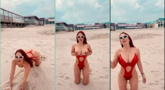 Na praia, a Dianarioss19 se mostra de quatro, cheia de charme