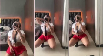 Nia Orozco, toda cheia de charme com sua saia vermelha, tá se jogando na pista!