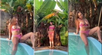 No fundo do quintal, a Gabriela Petry tira toda a roupa
