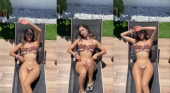 Vídeo incrível da Natalie Roush de biquíni, curtindo um solzão!