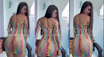 Anna Arango, a gata morena, apareceu em um vídeo safado usando um vestido que deixou tudo ainda mais caliente