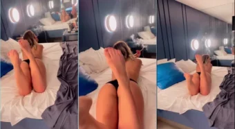 Barbara Botelho esticada só de calcinha