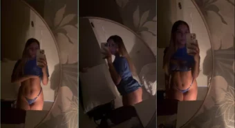 Bela Marquez na frente do espelho exibindo todo o seu corpão maravilhoso