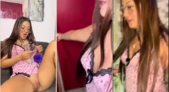Maryuri Tello se divertindo com um consolo transparente na sua bucetinha