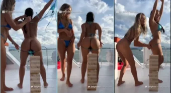 Steffy Moreno gravou um vídeo safadinho se divertindo na lancha