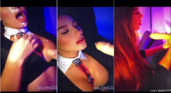 Vídeo com a Sarita Salazarr se divertindo com um consolo todo meladinho