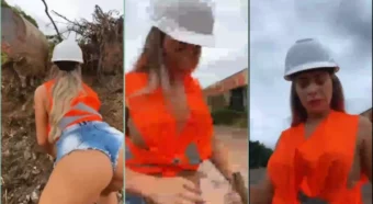 Vídeo da Maikelly se mostrando toda sensual com aquele look de trabalhadora da construção!