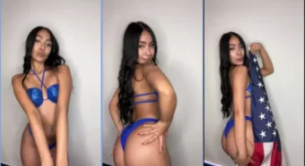 Vídeo da Samie Vera de calcinha segurando a bandeira dos EUA