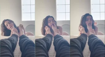 Jameliz tá toda empolgada, se deliciando ao chupar os dedinhos dos pés do boy