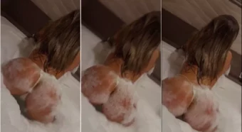 Kelly Valim de boa, só de sabão na jacuzzi