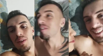 Nick Beline na cama com o marmanjo