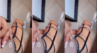 Sara Montenegro, uma gostosinha, está exibindo suas pernas incríveis