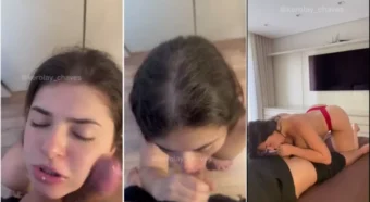 Branquinha fazendo um boquete na rola grande