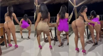 Edna Samara, linda e sexy de vestido, dançando com a amiga!