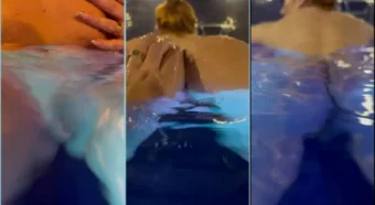 Jessica Patez se diverte na piscina