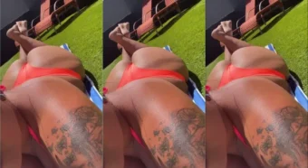 Vídeo da Ale Santos de biquíni, bronzeando e curtindo o sol