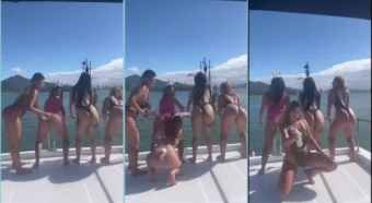 Vídeo picante com a Giovana Grecco e suas amigas ousadas no alto-mar