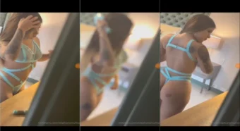 A gata Stephany Munõz foi flagrada só de calcinha e sutiã!