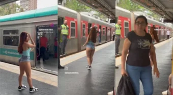 Brida Nunes dando um show no metrô