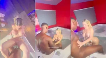 Vanessa Bohorquez peladona na piscina mostrando seu bumbumzão