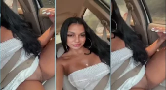 Dubraska dando um show no carro enquanto ele tá em movimento