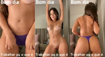 Dyh Costa cheia de charme e com um decote de causar, mandando ver no strip