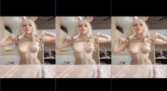 A gata levantou a blusa e ebuceta os peitinhos rapidinho