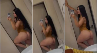 Cata Gonzalez de calcinha, mostrando seu popozão e gravando tudo com o celular!