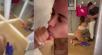 Com um prazer danado na boca da Larissa Sumpani
