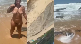 Daiane Belan aparece em um vídeo quente, toda animada e cheia de marra na praia