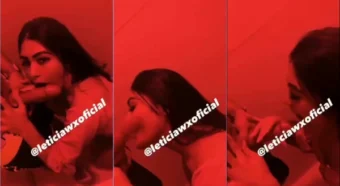 Letícia Wox dando uma mamada safada debaixo dos panos