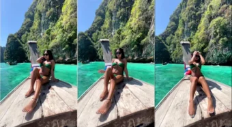 Vídeo da Phatcharin no OnlyFans, de biquíni em um barco