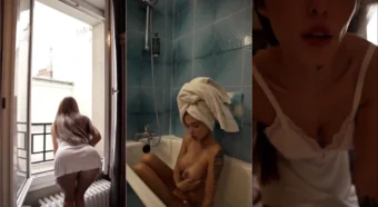 Fernanda Campos, a famosa que tira a roupa com uma toalha na cabeça