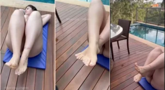 Flagra da White Fairy se esbaldando na piscina sem roupa!