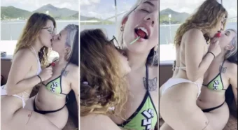 Giovana Greco tá toda animada se deliciando com a kinechan